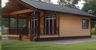 Проект одноэтажного дома из бруса с террасой - Строительство в Алексеевке от Строй-Лкв от 137150 руб.